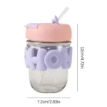 Pearl Bracelet Water Cup transparent glass with straw"