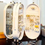 Desktop Jewelry Storage Box Multilayer Organizer for Earrings, Rings, and Necklaces