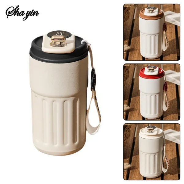 LED Temperature Coffee Cup Thermos – Smart Stainless Steel Mug