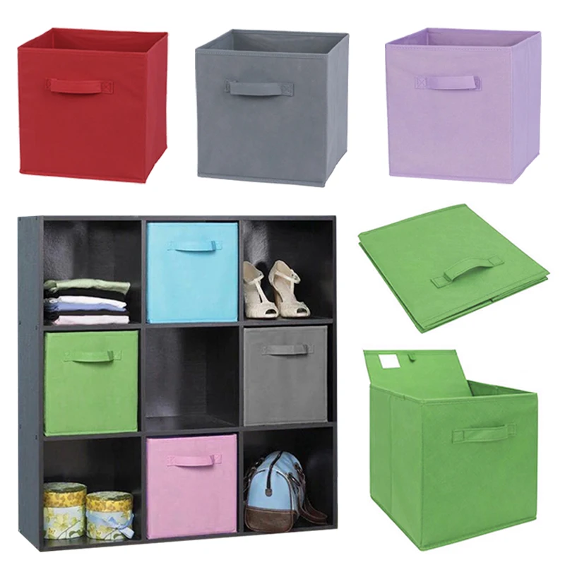 Foldable non-woven storage box for wardrobe organization Non-Woven Storage Box Foldable Organizer