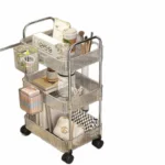 Acrylic Mobile Storage Cart Transparent Multi-Layer Organizer for Bathroom, Bedroom, and Living Room
