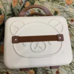 Mini Bear Cartoon Travel Suitcase Makeup Bag with USB Port and Zipper Closure