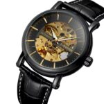 Men’s Skeleton Automatic Watch – Leather Strap Mechanical Watch