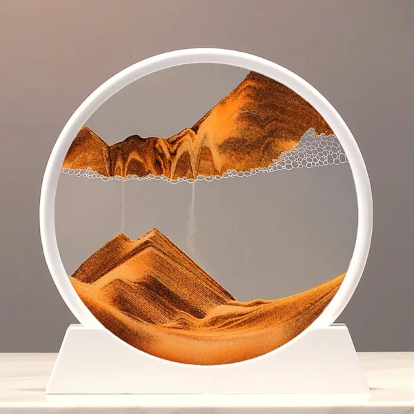 Sandscape Moving Sand Art Picture – Round Glass 3D Flowing Sand