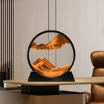 Sandscape Moving Sand Art Picture – Round Glass 3D Flowing Sand