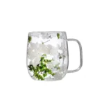 350ml Double Wall Glass Cup with Dried Flowers