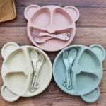 baby eating training plate
