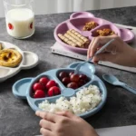 baby eating training plate