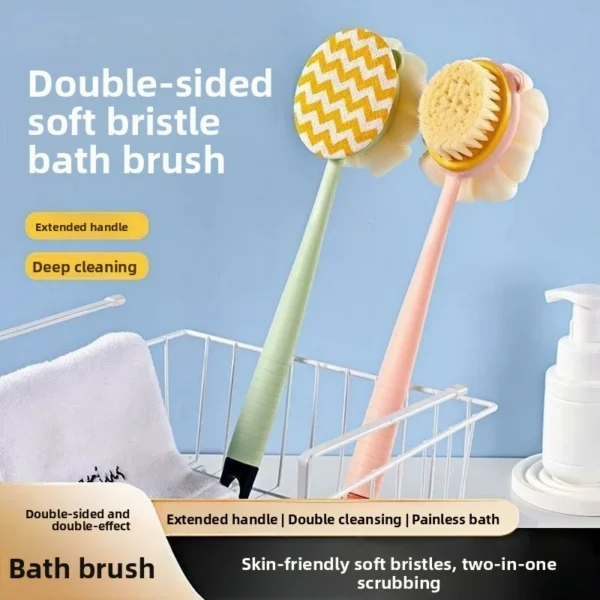 Bath brush shower sponge long handle