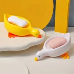 cute duck shaped soap dish with drain tray