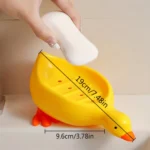 cute duck shaped soap dish with drain tray