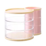 Desktop storage box rotatable makeup and stationery organizer