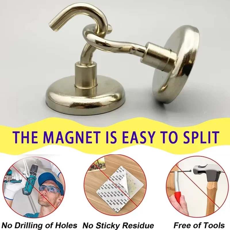 Heavy-duty magnetic hook with strong neodymium magnet