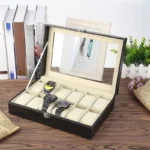 leather watch display box
