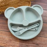 baby eating training plate