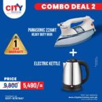 Combo Deal 2 Electric Kettle 2.0 Liter + Panasonic Iron
