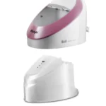 Hanging ironing machine with continuous steam jet electric iron