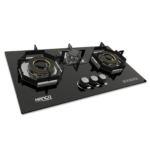 Model 606 Black Glass Gas Hob with EPS Burners