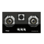 Model 606 Black Glass Gas Hob with EPS Burners
