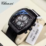 men square dial chronograph rm style watch silicone strap