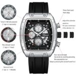 men square dial chronograph rm style watch silicone strap