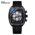 men square dial chronograph rm style watch silicone strap