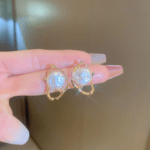 irregular geometric pearl earrings modern elegant design