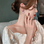 crystal flower hoop earrings korean style women jewelry