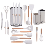 19 piece silicone kitchen utensil set heat resistant tools