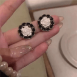 round flower stud earrings elegant floral design