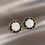 round flower stud earrings elegant floral design