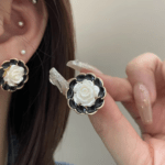 round flower stud earrings elegant floral design