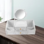 makeup vanity storage organizer with mirror