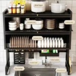 sink storage rack dual layer kitchen organizer