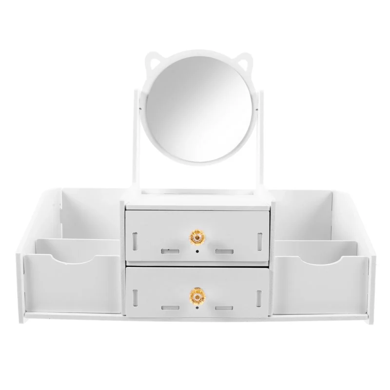 makeup vanity storage organizer with mirror