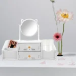 makeup vanity storage organizer with mirror