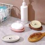 creative soap tray with drainage and brush holder