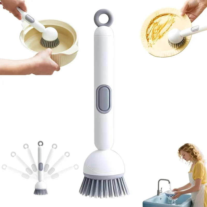 kitchen cleaning brush long handle adjustable scrubber