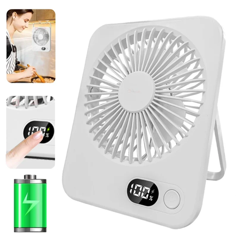 mini desk fan with foldable rechargeable design