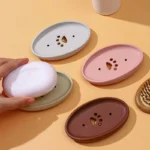 creative soap tray with drainage and brush holder