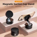 magnetic mobile stand with vacuum suction and swivel design