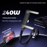 240W USB Type-C charger cable with built-in phone stand