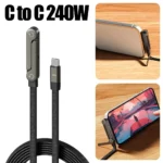 240W USB Type-C charger cable with built-in phone stand
