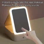 LED Makeup Bag with Mirror and Light Textured Travel Cosmetic Organizer Case for Women
