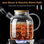 arge capacity heat resistant glass kettle for tea