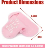 Pink Moisturizing Spa Gel Socks with Non-Slip Grips – Soft Hydrating Foot Care Socks - Image 2
