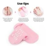 Pink Moisturizing Spa Gel Socks with Non-Slip Grips – Soft Hydrating Foot Care Socks - Image 3