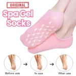 Pink Moisturizing Spa Gel Socks with Non-Slip Grips – Soft Hydrating Foot Care Socks - Image 4