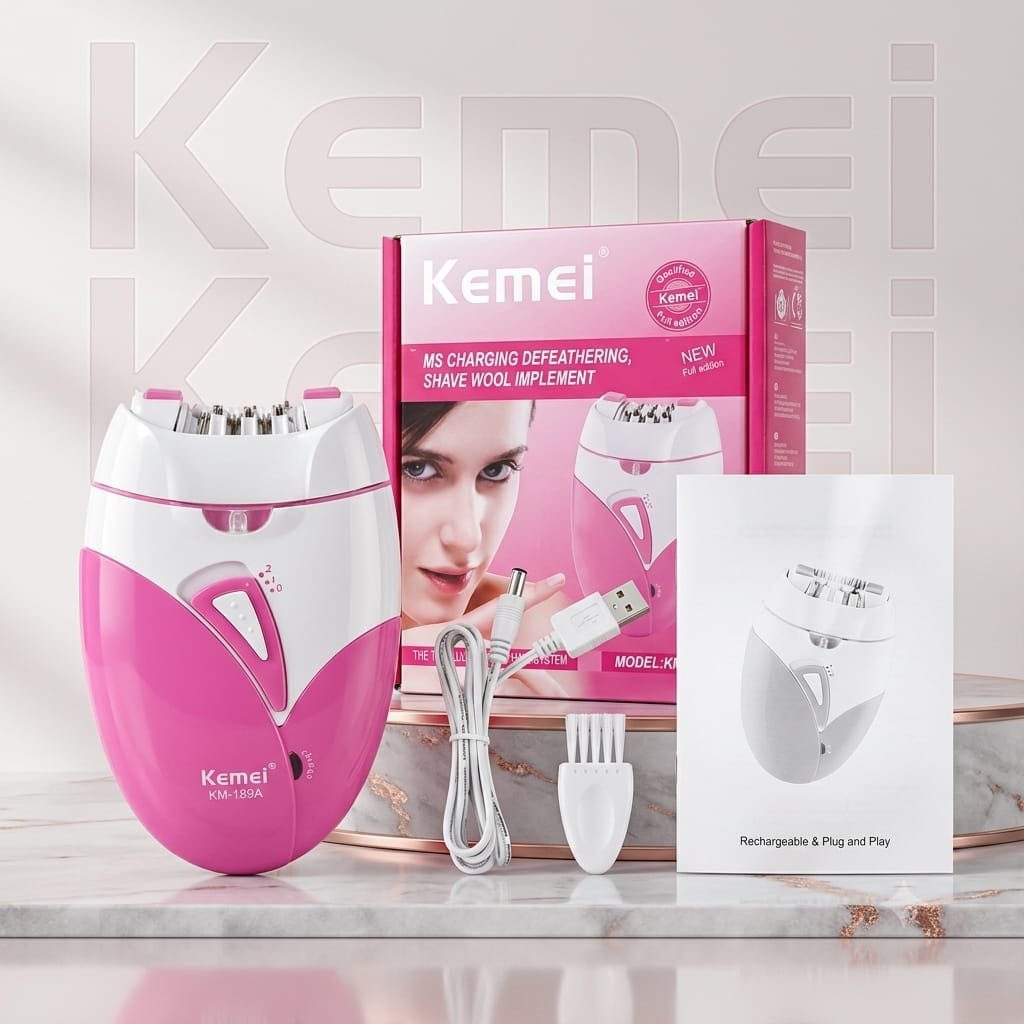 Kemei KM-189A rechargeable women's epilator and hair remover