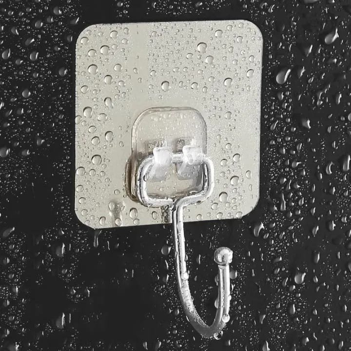 Removable adhesive wall hook for home organization